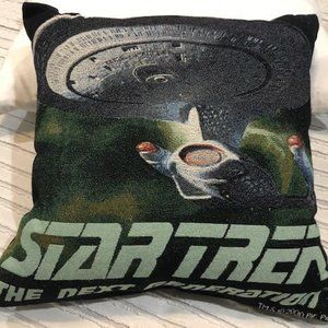 🟢 Vintage & NEW - Star Trek "The Next Generation" Tapestry Pillow - Collectible